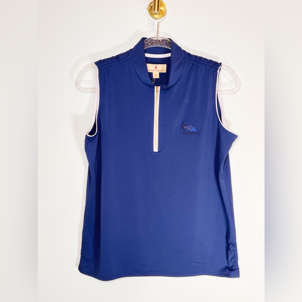 Sport Haley NWT Half Zip Mock Neck Sleeveless Golf Top Size L